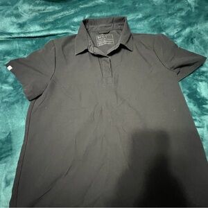 Black figs collared scrub top